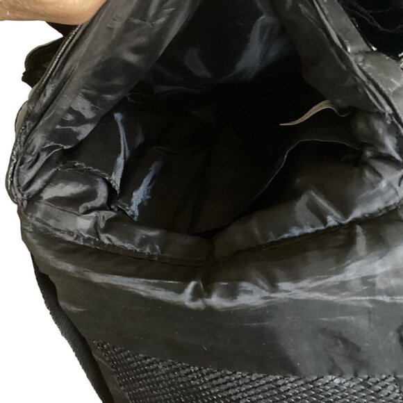 BUXTON Black Leather SLING Crossbody Travel BAG #55R - Picture 6 of 11